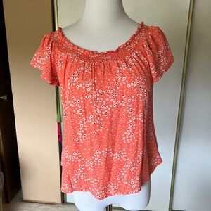 Floral Orange Women's Top. Size XS